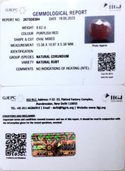 8.62/CT Natural Neo Burma Ruby with Govt. Lab Certificate (3441)